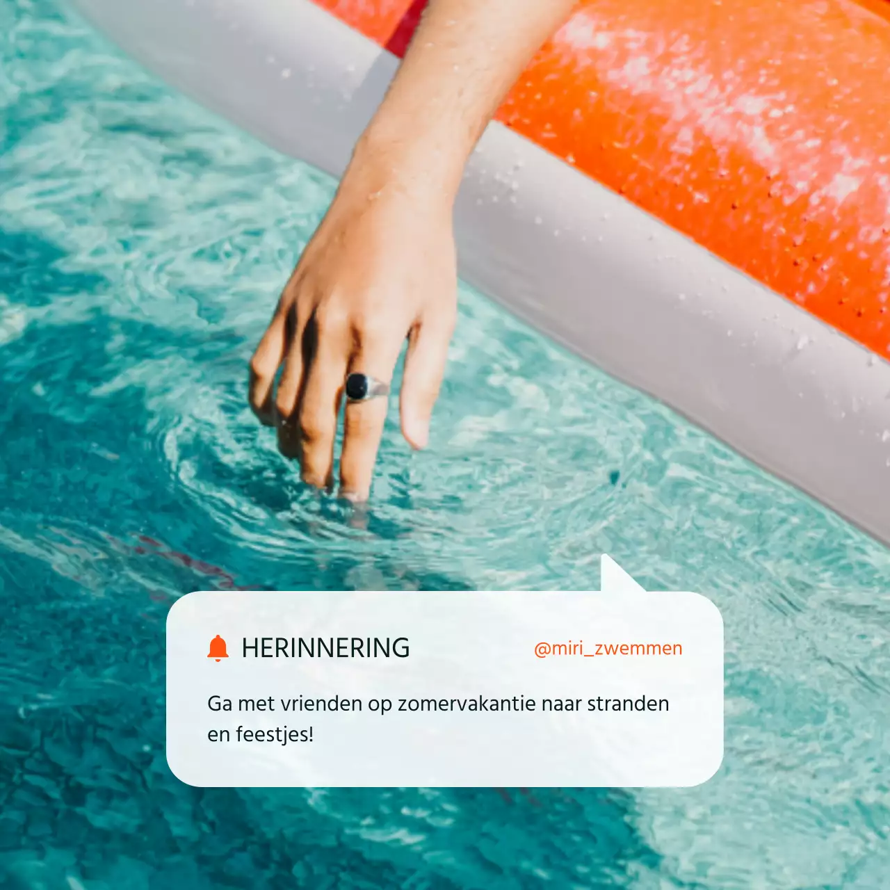 Eenvoudige zomervriendschapsreis met zwembadfeest in oranje en wit