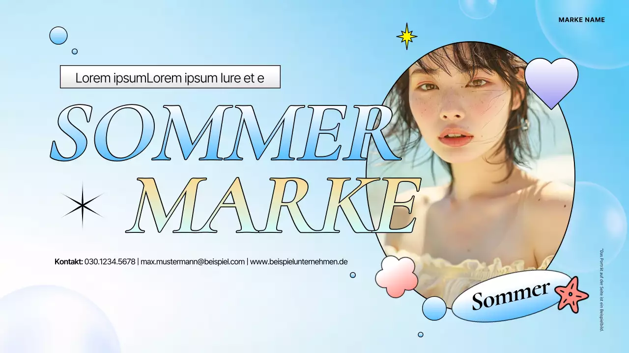 Kitschiger Markenslip für den Sommer in Blau