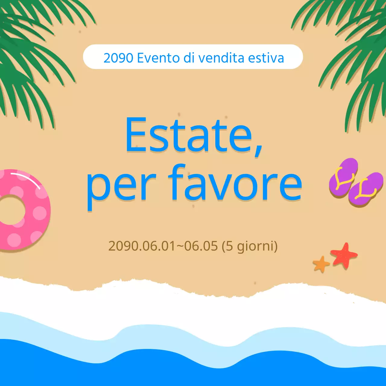 Una raccolta di miniature di eventi estivi di tendenza in azzurro e blu