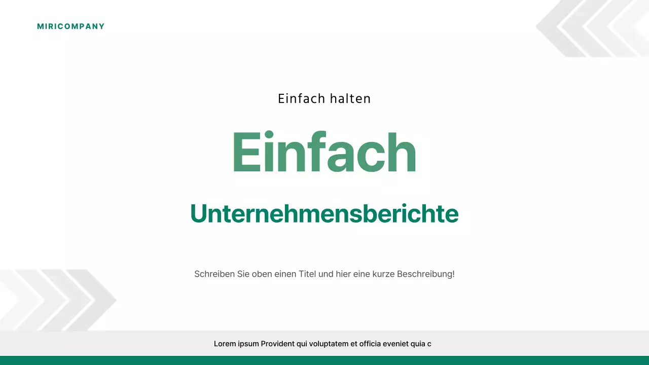 Ein einfacher Unternehmensbericht in Grün