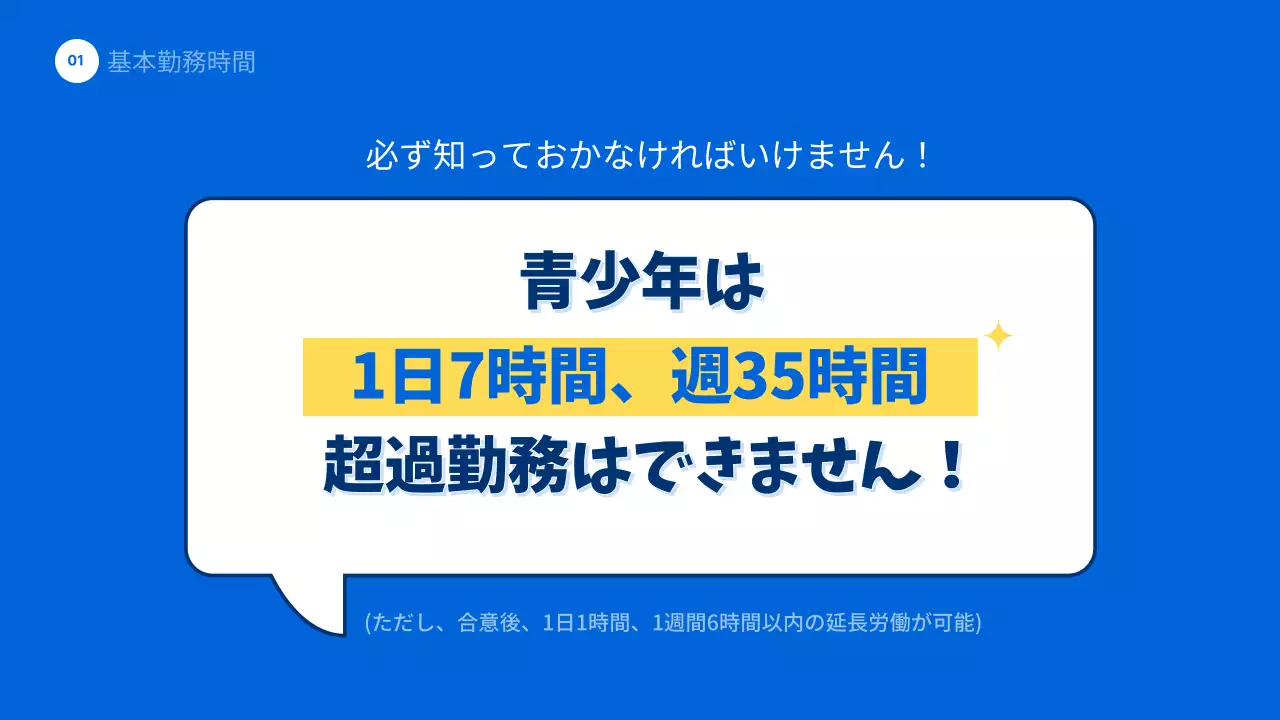 青 シンプル 労働法 ドキュメント プレゼンテーション