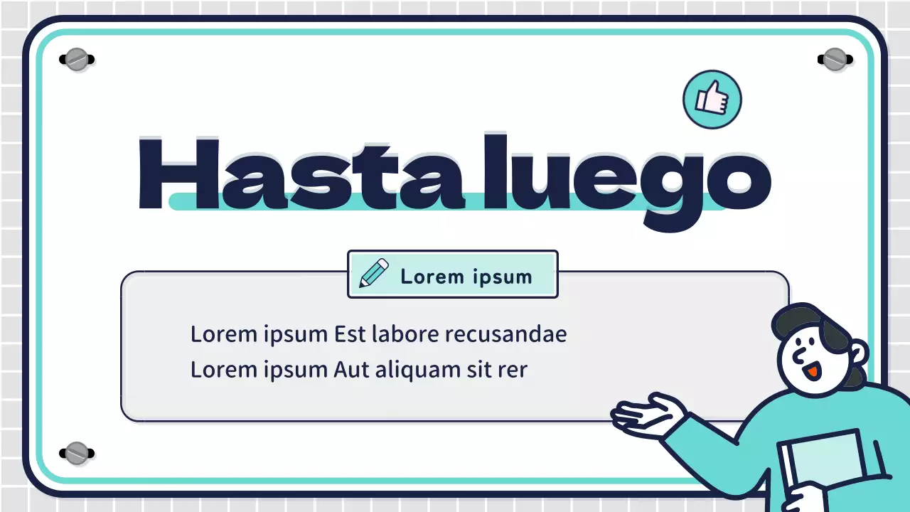 Lecciones de secundaria con personajes de color rosa y menta