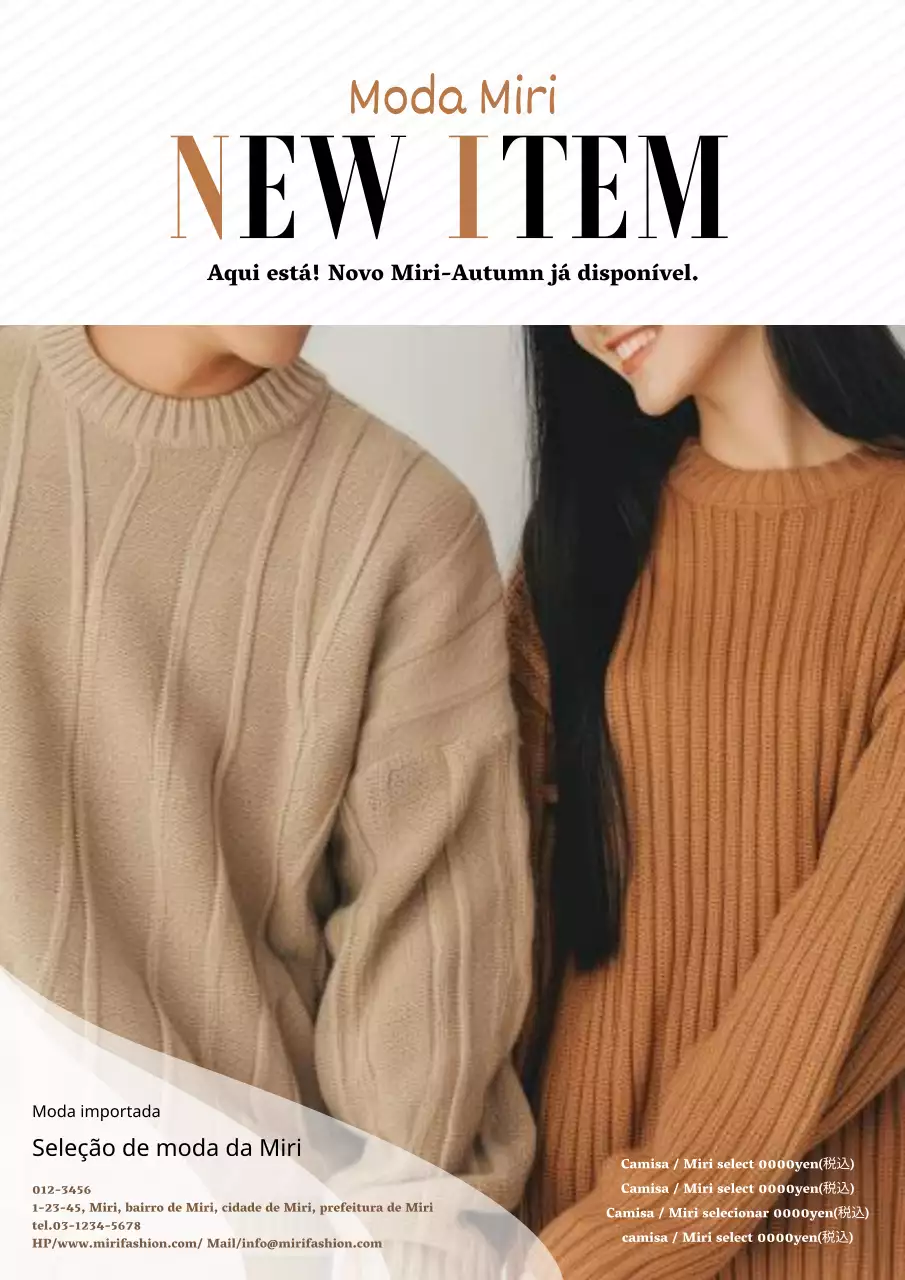 Anúncio de moda simples e moderno em tons de bege e marfim