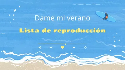 Una bonita portada de lista de reproducción de canciones de verano en azul claro y amarillo