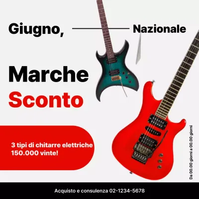 Promuovere la vendita di strumenti musicali kitsch rossi e neri