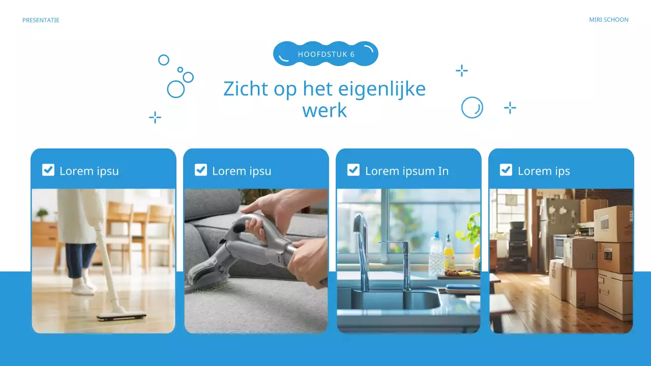 Introductie van Blue's mooie schoonmaakbedrijf