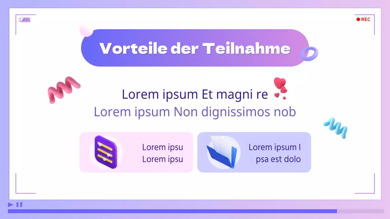 Lila und blaue, cyber-eske Videobearbeitung zur Förderung von Kursen zur Selbstverbesserung