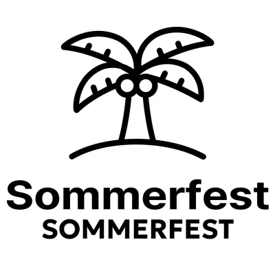 Einfaches Sommerfest mit Palmenillustrationen