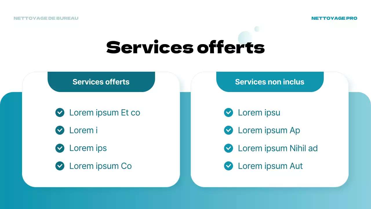 Prospectus vertical d'un service de nettoyage de bureaux moderne et bleu clair