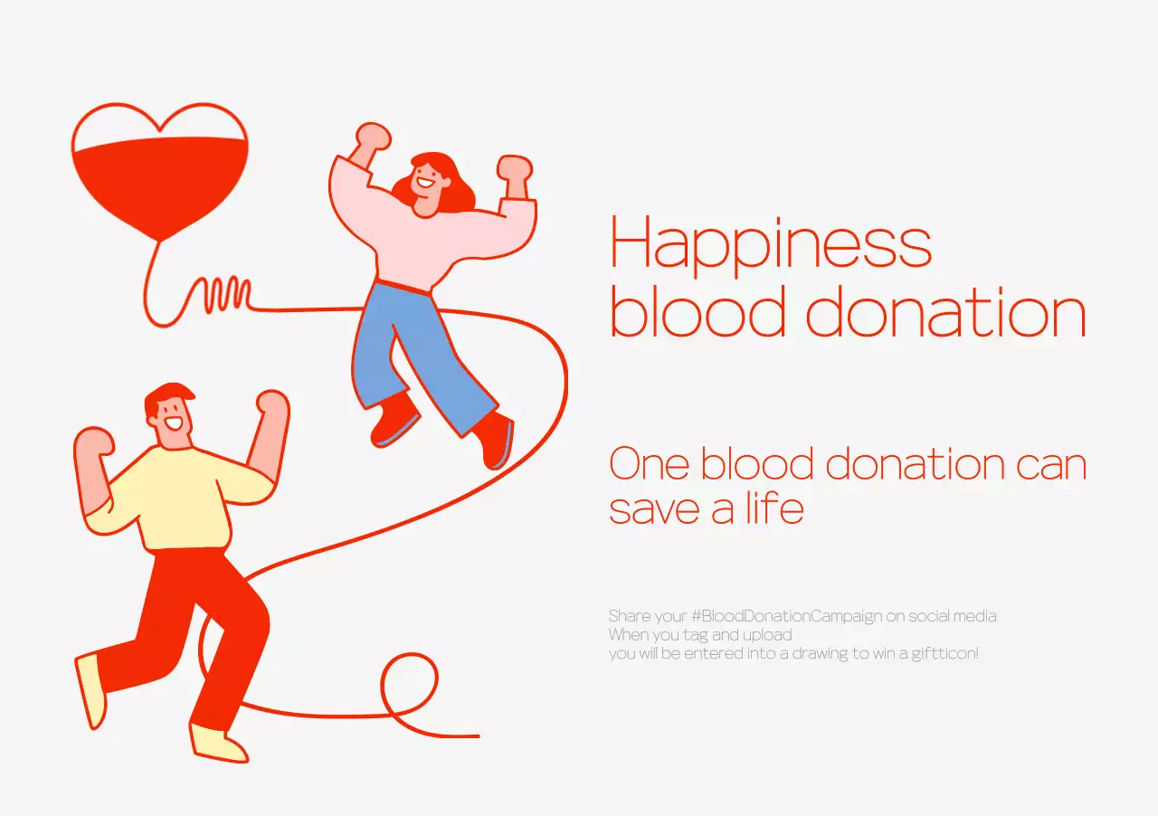 Blood donation illustration concept in red and gray