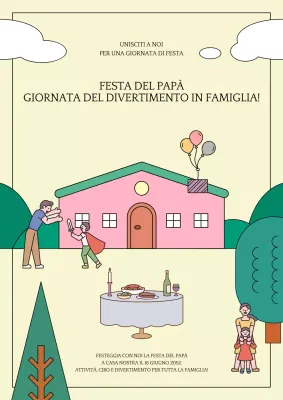 Simpatico invito a un evento familiare in giallo e verde