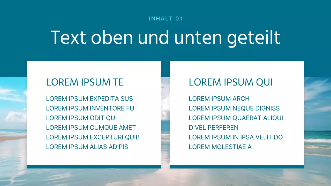 Einfache Sommer-Hintergrund-Präsentation in Mint und Weiß