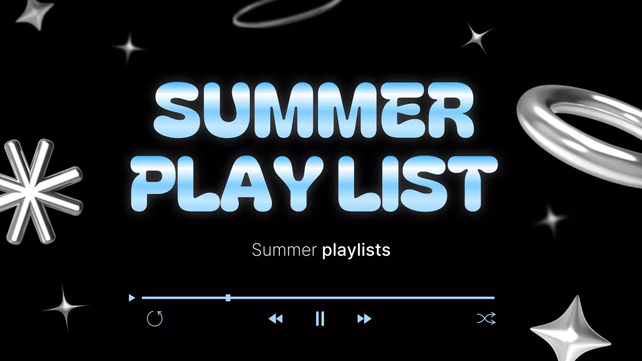 Tiêu đề chính của chủ đề mùa hè đơn giản với màu xanh da trời và đen