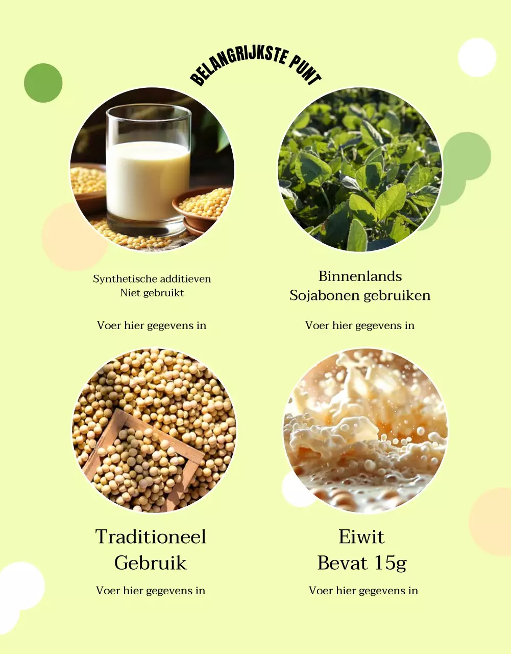 Over het beige, minimalistische sojamelkproduct