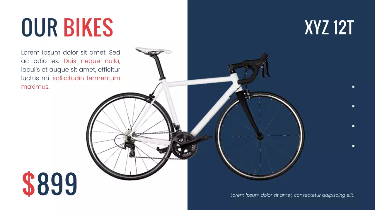 Navy Red modern minimal Bike Shop company's introduction