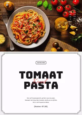 Promoot een modern zomermenu in zwart en wit