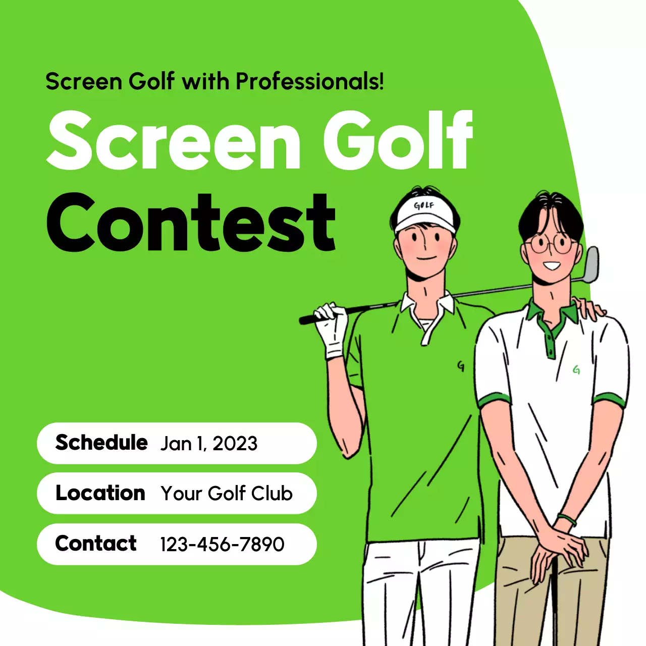 Green Simple Golf Promotion Social Media Post