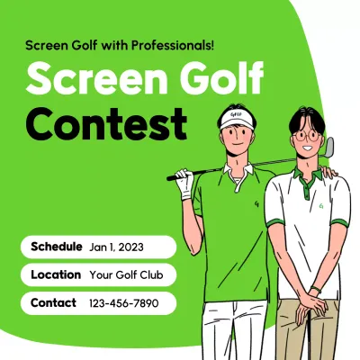 Green Simple Golf Promotion Social Media Post