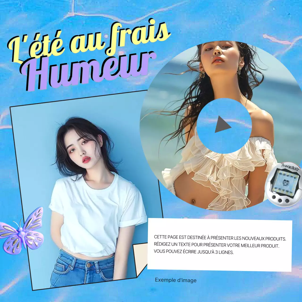 Postes Kitschy à l'effigie de l'an 2000 en bleu clair