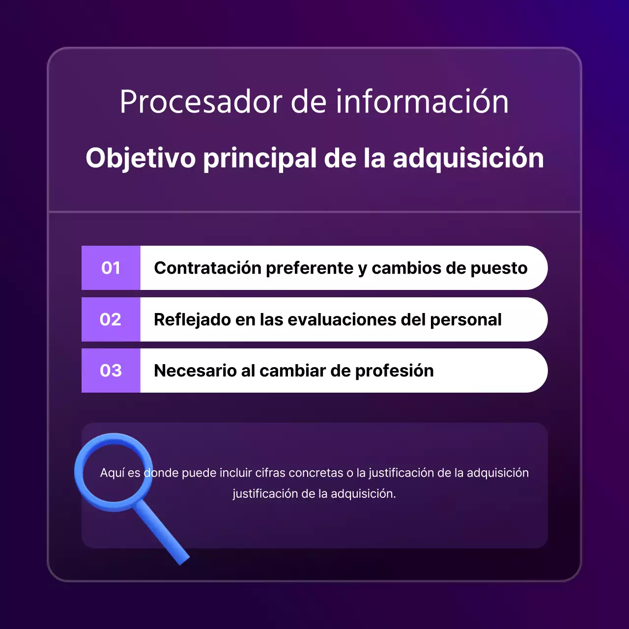 Un simple anuncio de calificación en morado y negro
