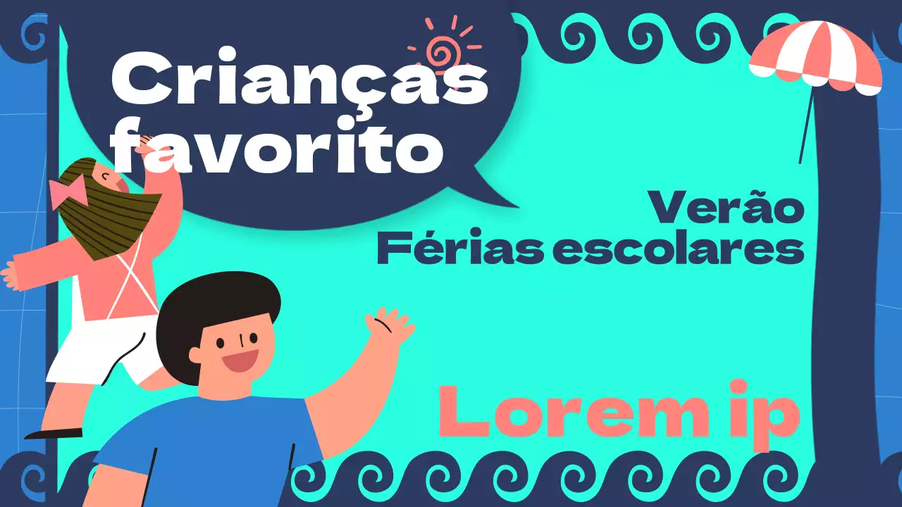 Apresentação de férias de verão em azul marinho e menta