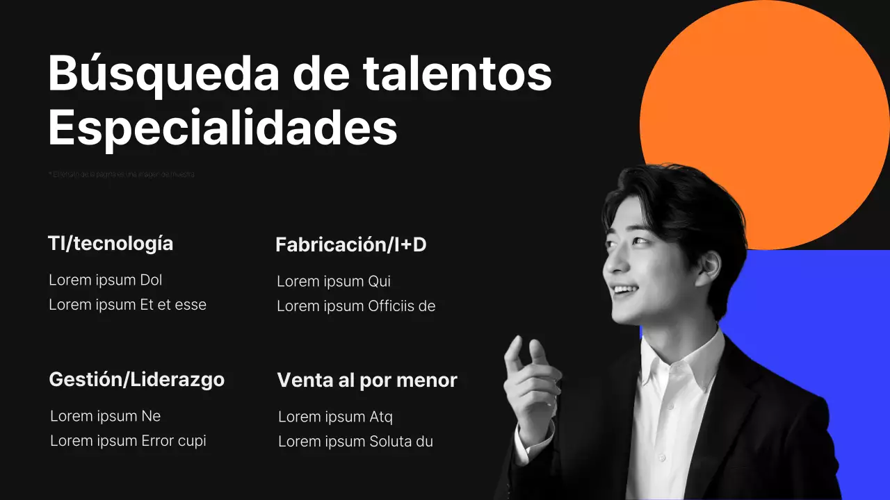 Moderna propuesta de servicio de cazatalentos en negro y azul