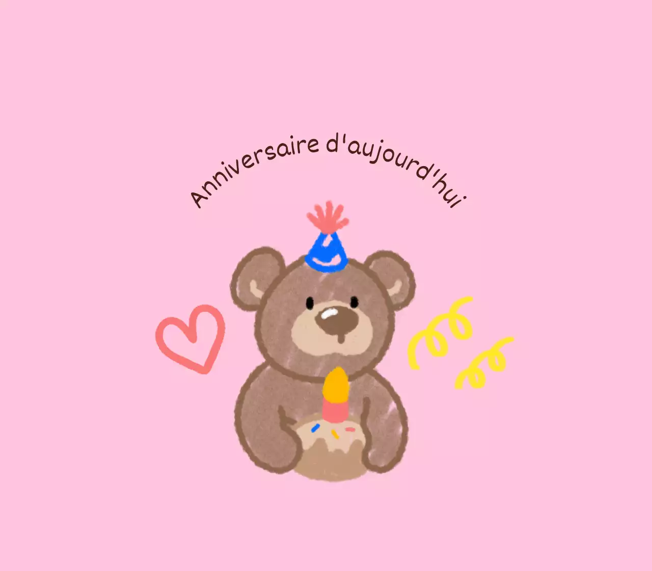 Joyeux anniversaire avec des personnages mignons à l'allure de gribouillis