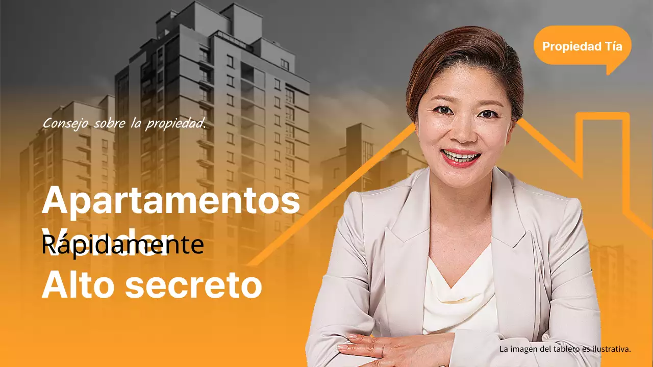 Portada sencilla de apartamento en venta en naranja y blanco