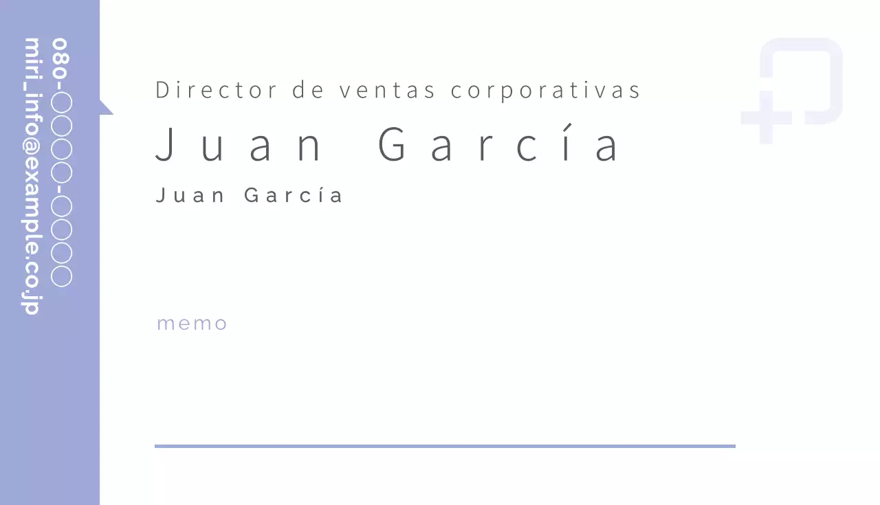 Tarjeta de visita básica de ejecutivo de cuentas en blanco y morado