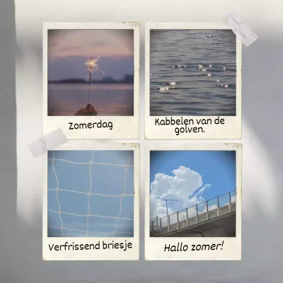 Een verzameling eenvoudige zomergevoelens in lichtblauw