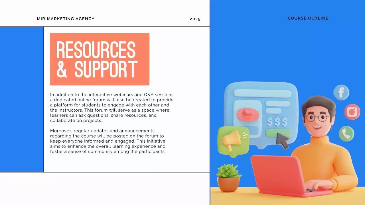 Blue Modern Marketing Course Guide Presentation