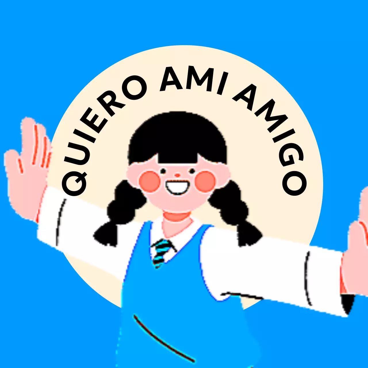 Diseño antiviolencia con ilustración de estudiantes con los brazos extendidos