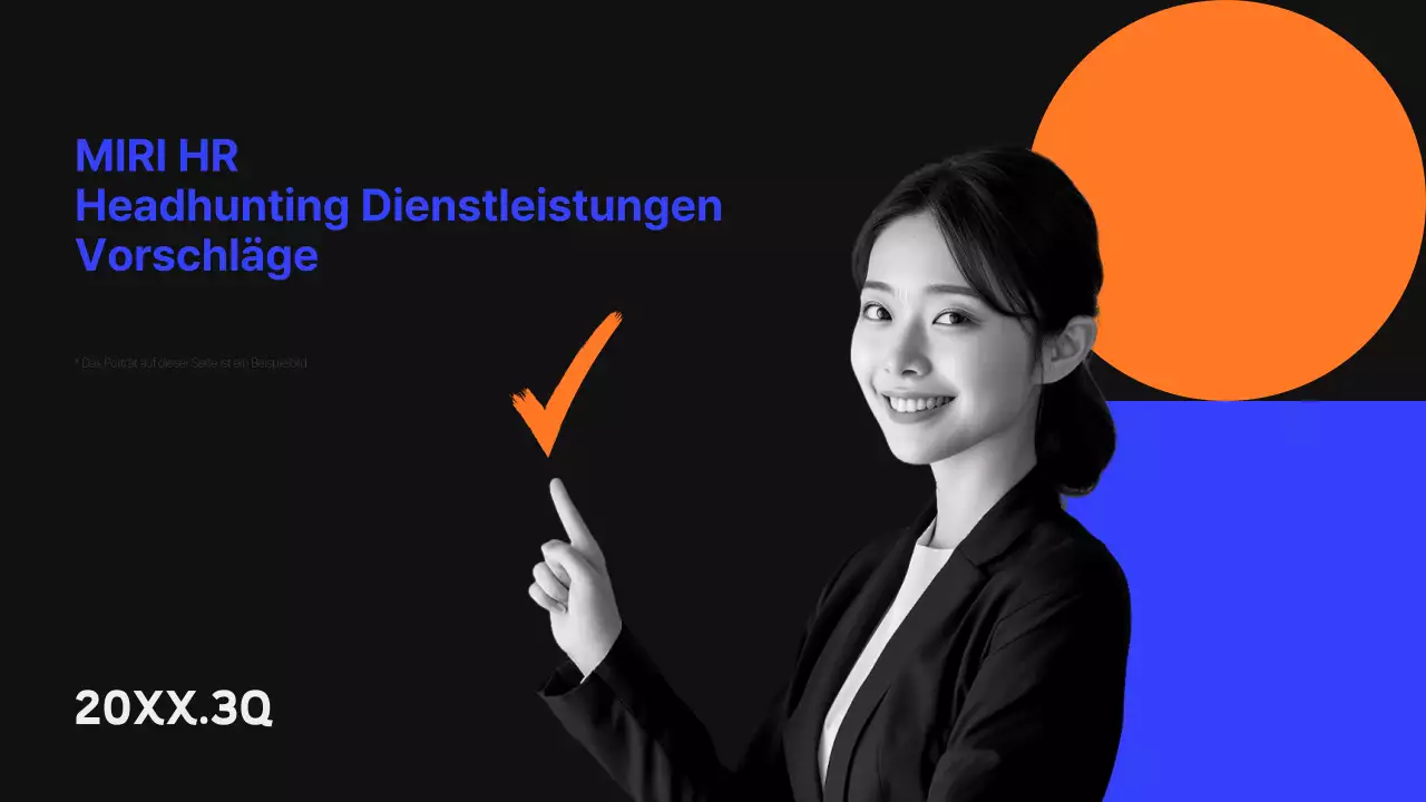 Modernes Headhunting-Angebot in Schwarz und Blau