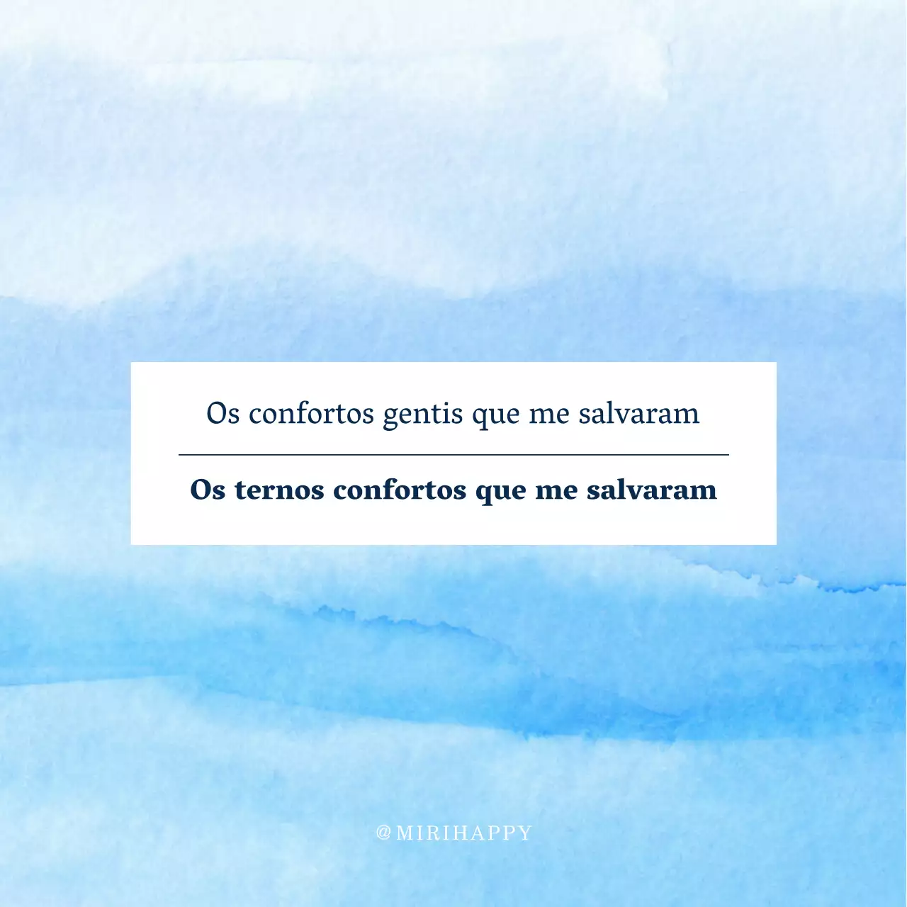Uma simples publicação de citações animadoras em azul claro e branco