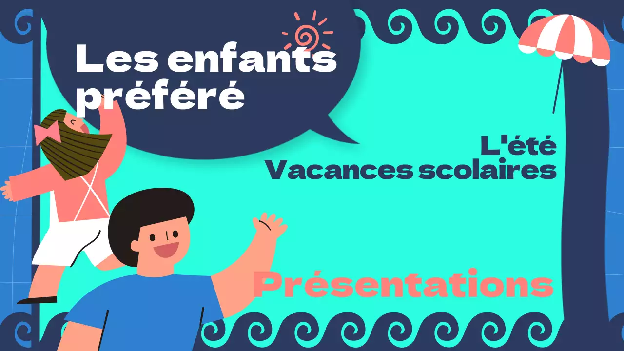 Présentation de vacances d'été menthe et bleu marine