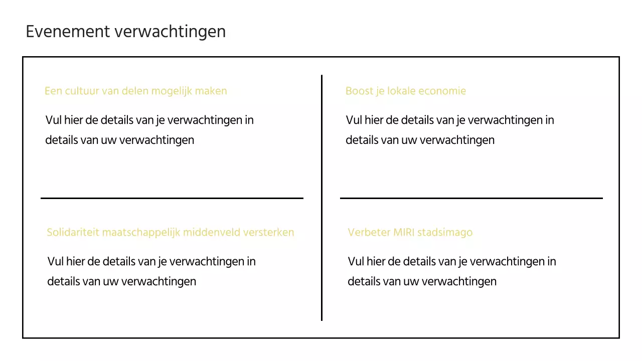 Voorstel voor sponsoring van een plaatselijk festival in geel