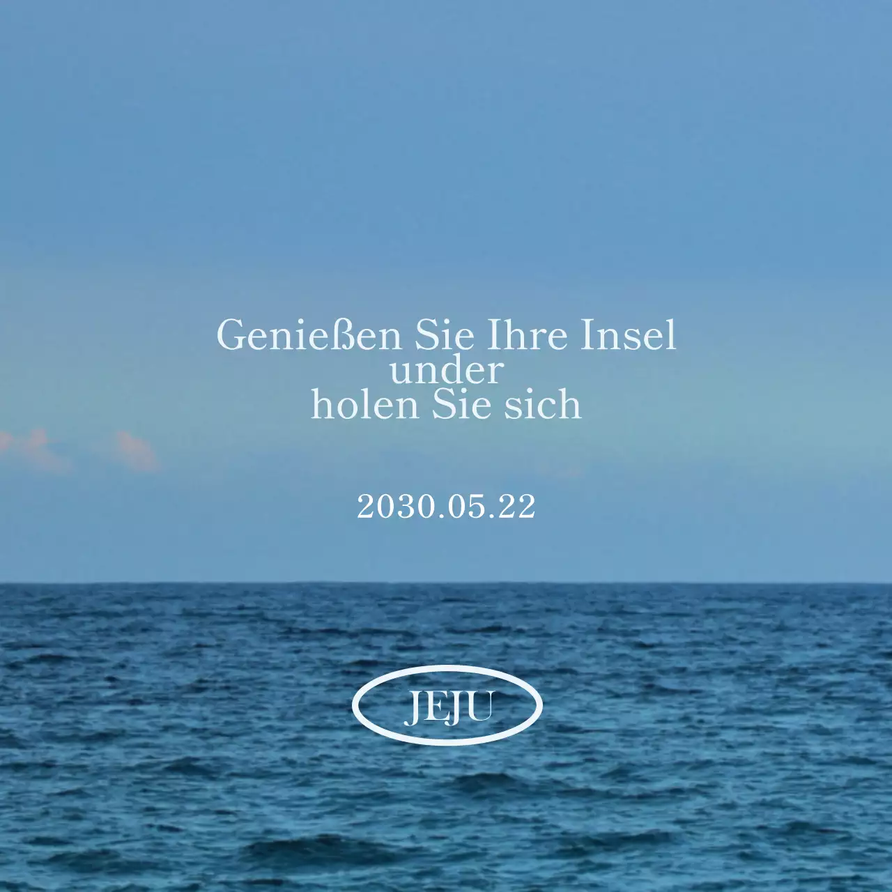 Entwerfen Sie ein emotionales Texttourismusprodukt mit einem beruhigenden, emotionalen Meeresfoto als Hintergrund