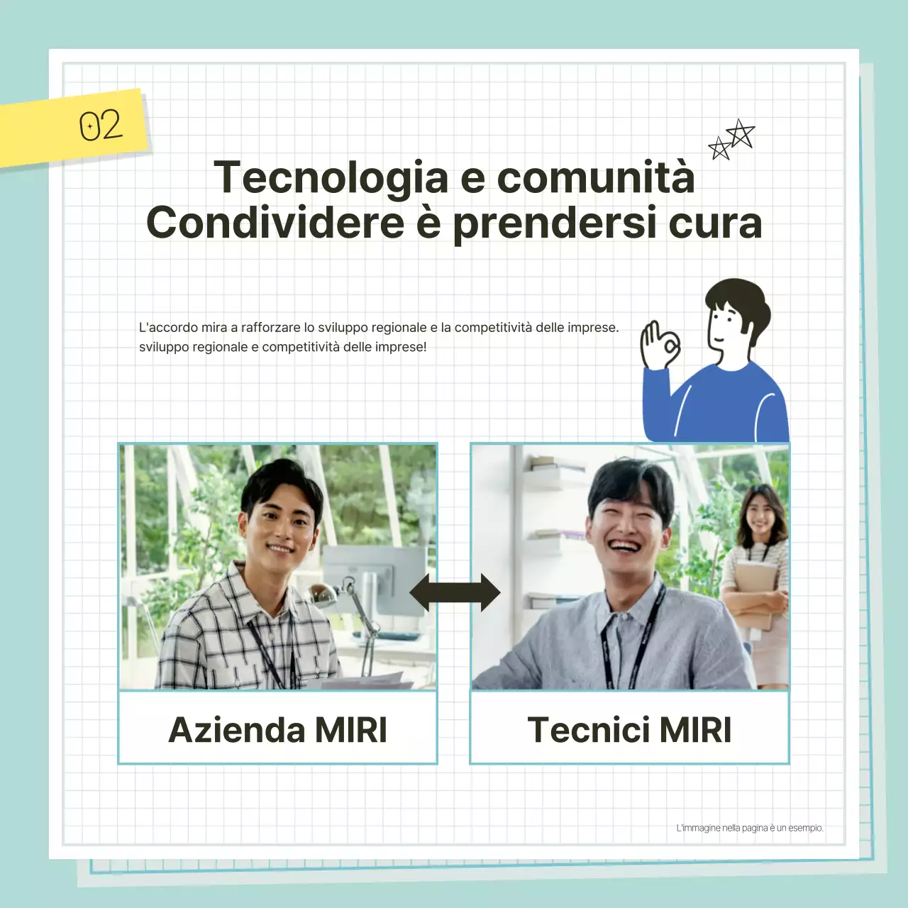 Promuovere una cerimonia di accordo commerciale in blu e menta