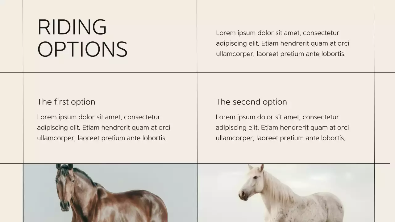 Beige Classic Horse Club Guide Presentation