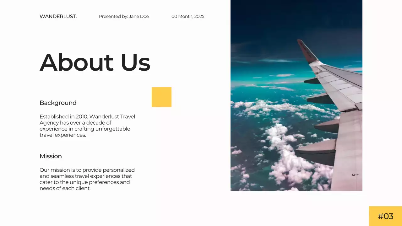 Yellow Modern Travel Presentation