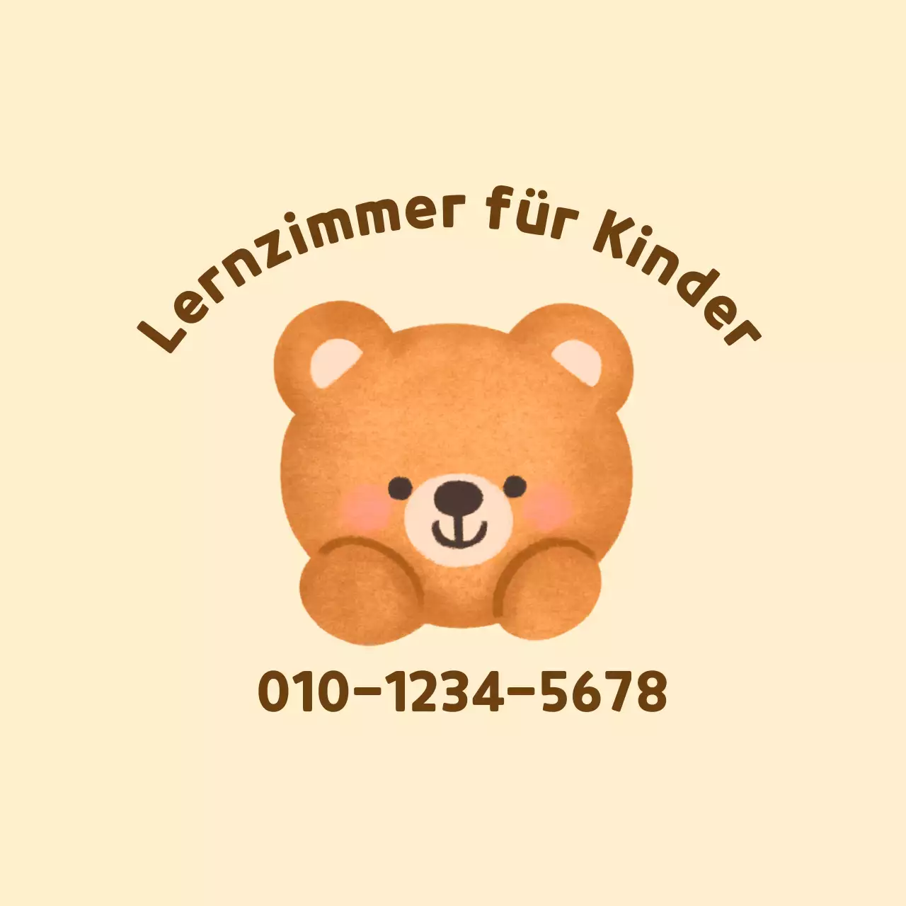 Gelber und brauner Teddybär Illustration für Studie Zimmer Förderung