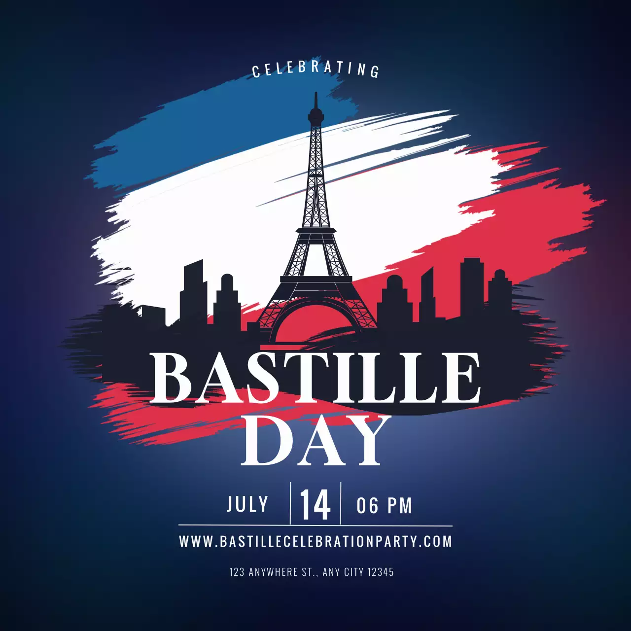 Blue Traditional Celebration Invitation Social Media Post