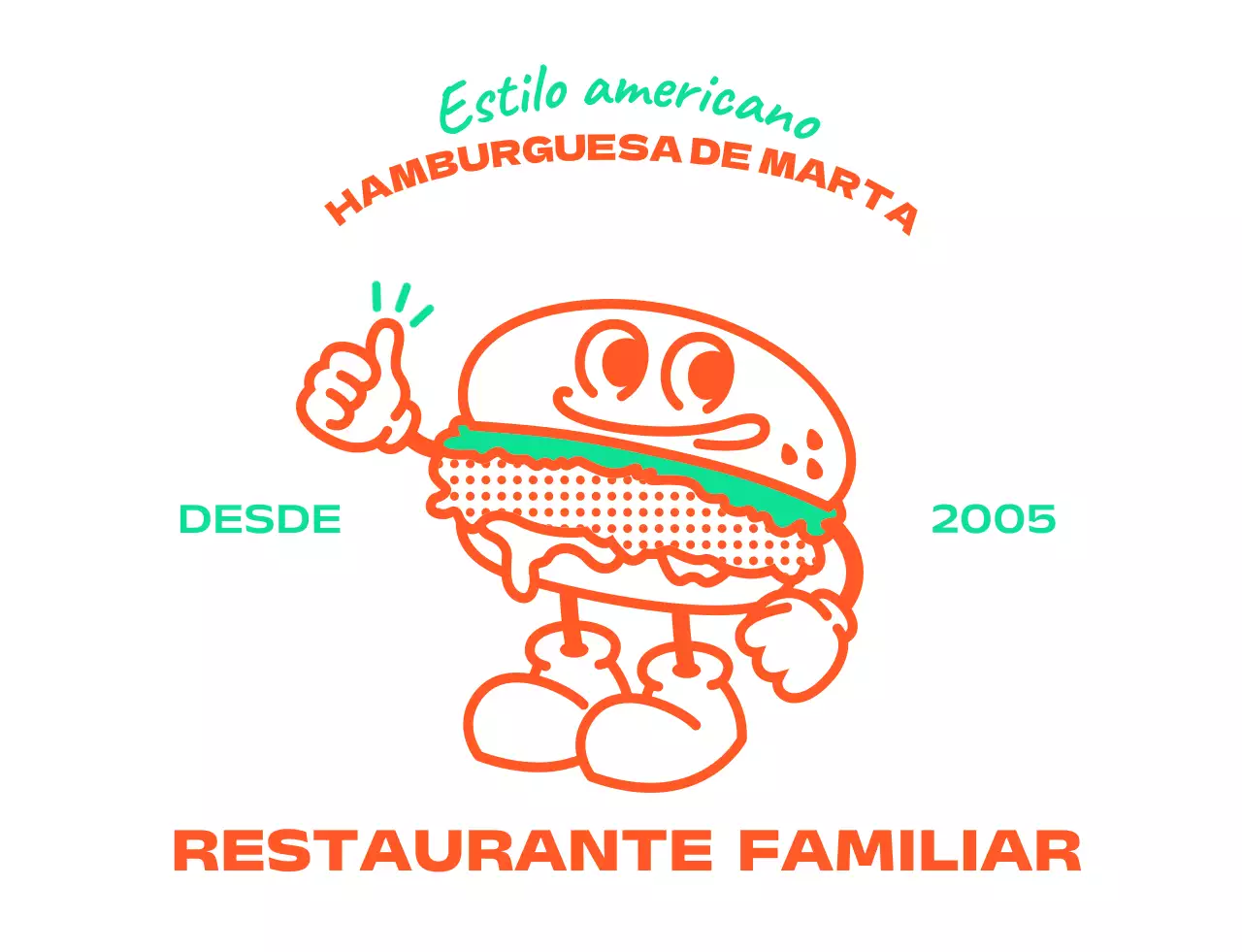 Logotipo del personaje de la hamburguesa americana