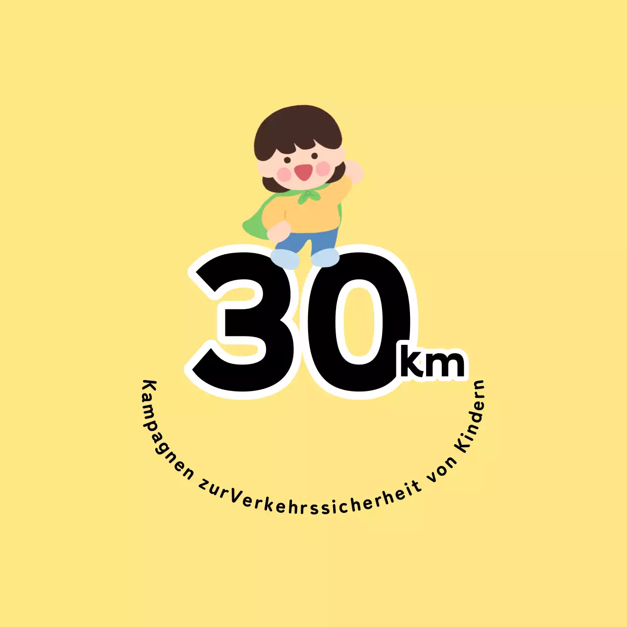 Niedliche und knuddelige Verkehrssicherheitskampagne mit Kinderfiguren