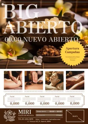 Anuncio de estética elegante y natural en marrón y amarillo