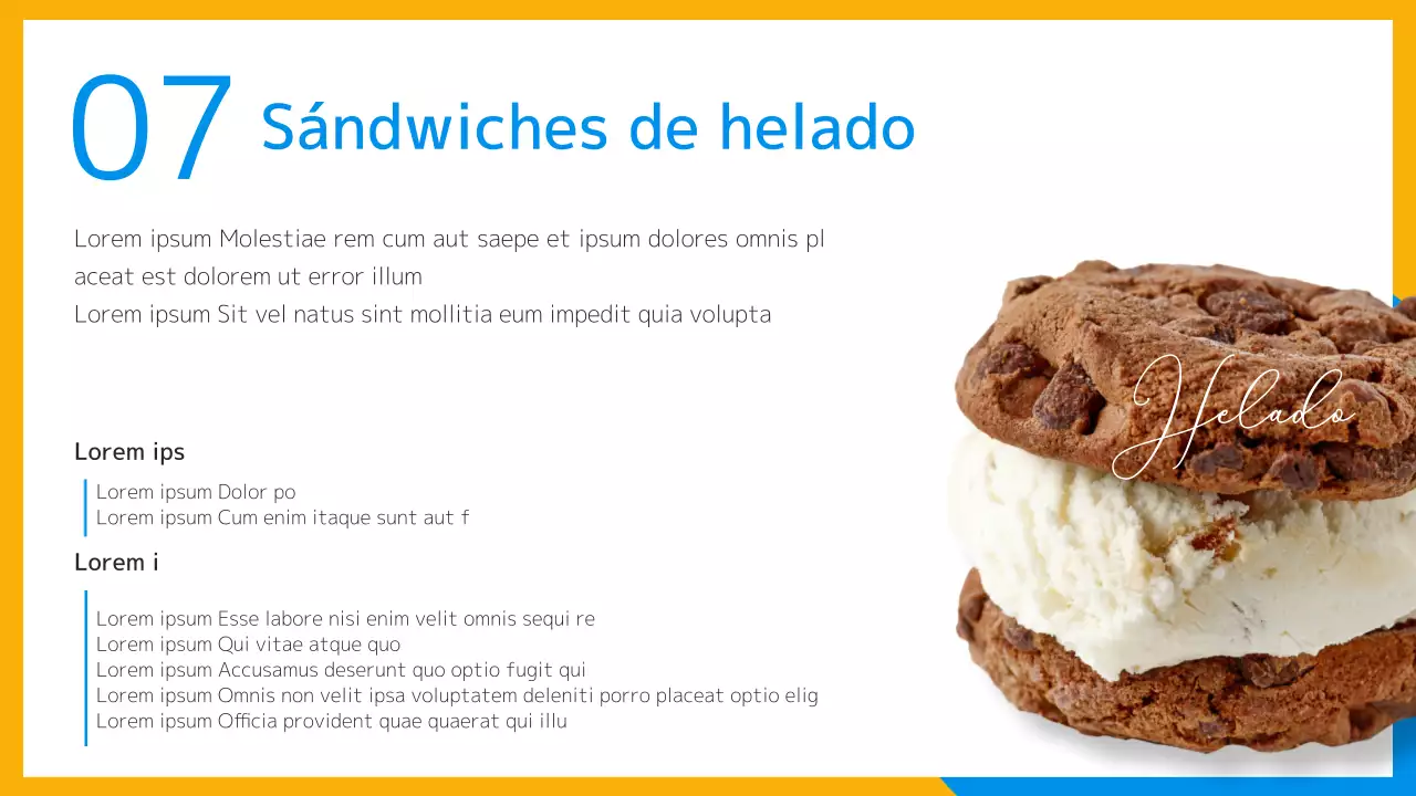 Una refrescante receta de postre veraniego en amarillo y azul claro