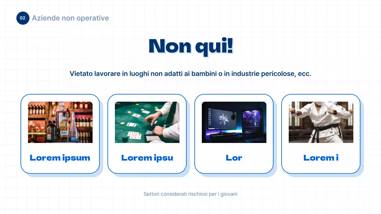 Informazioni sul diritto del lavoro giovanile in stile blu e semplice