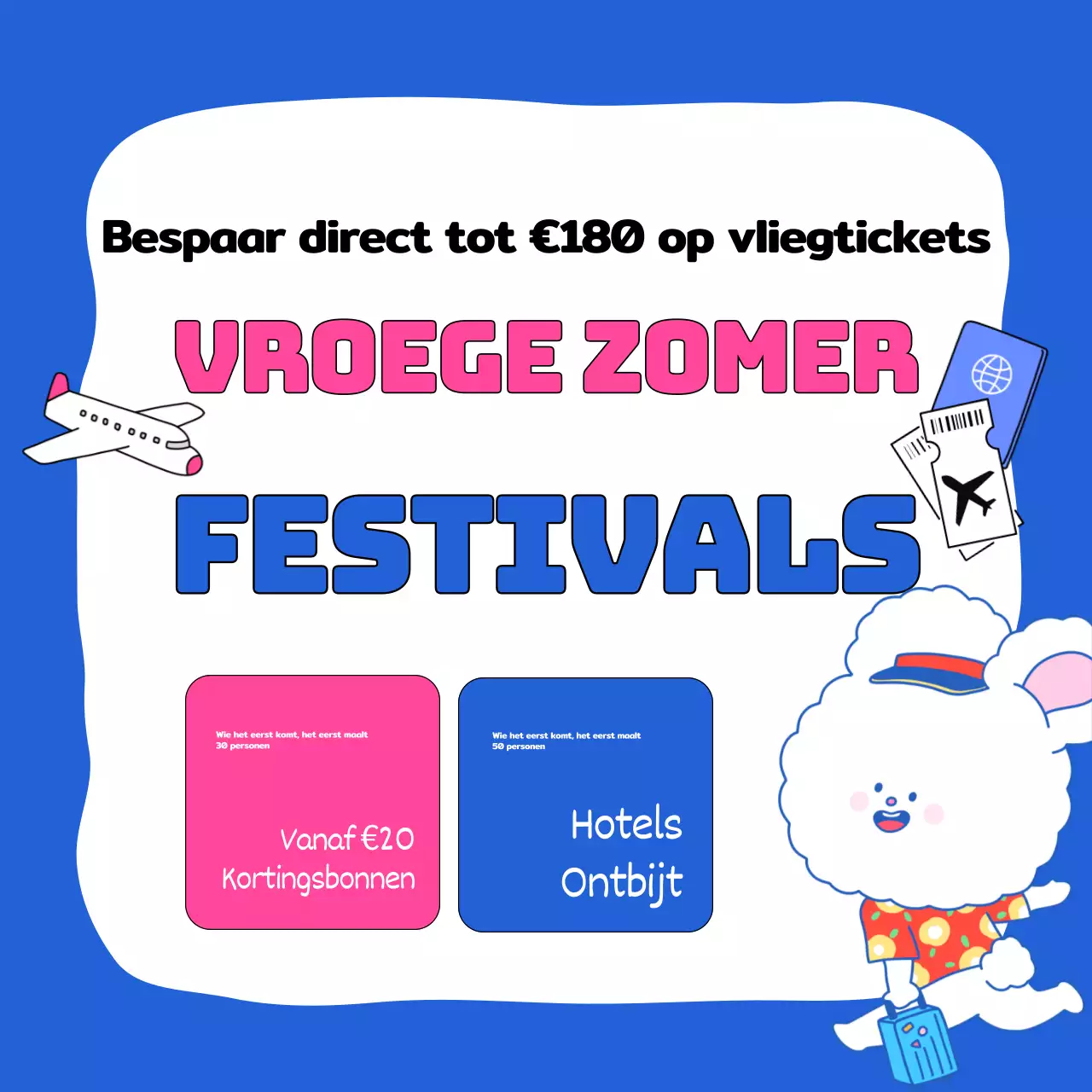 Pop-art advertentie voor zomerevenement in chartreuse en lichtblauw