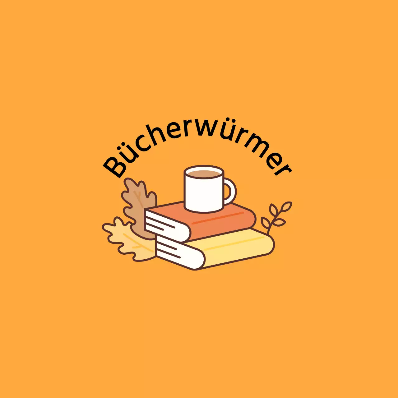 Warmes Design mit Buchillustrationen