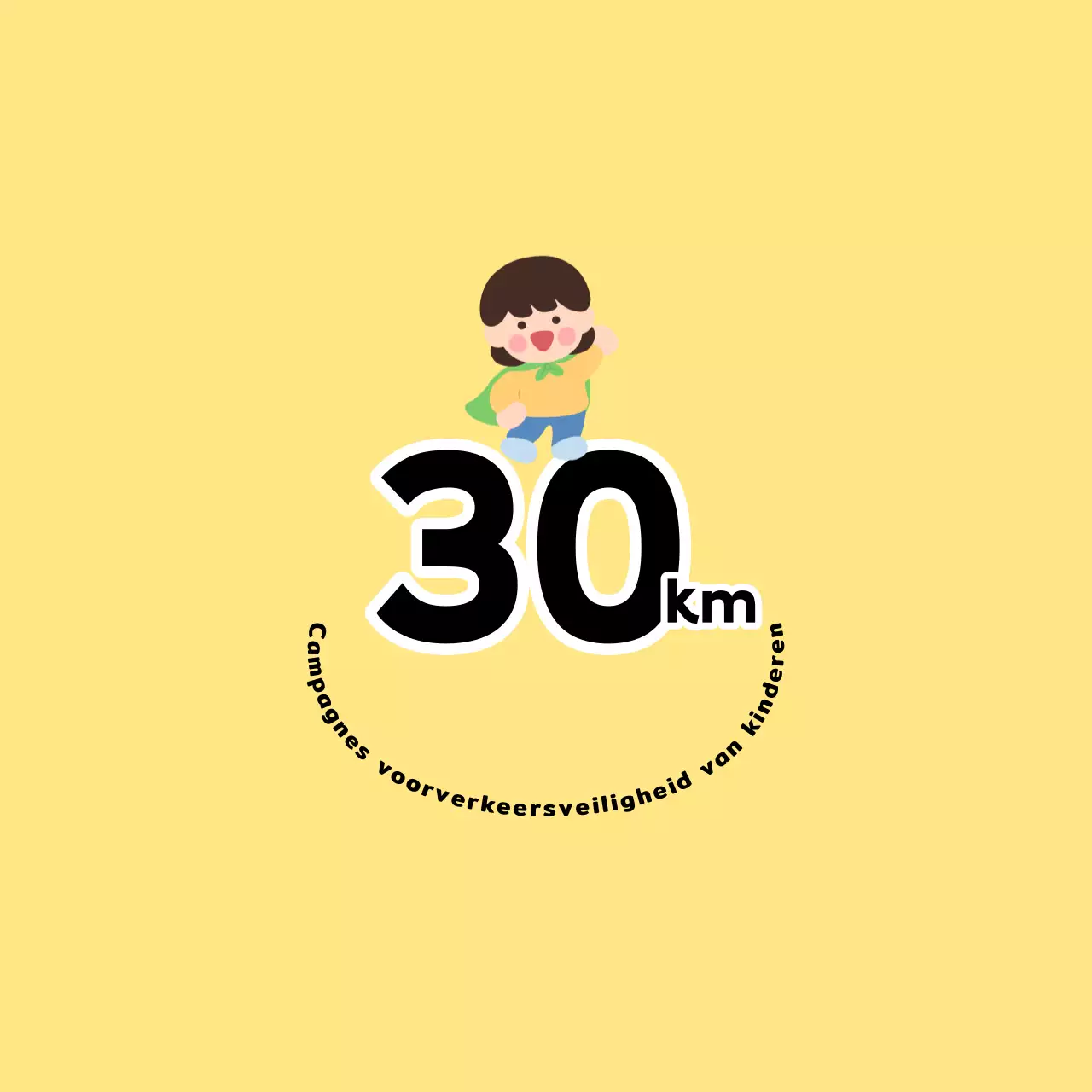 Schattige en aaibare verkeersveiligheidscampagne met kinderfiguren